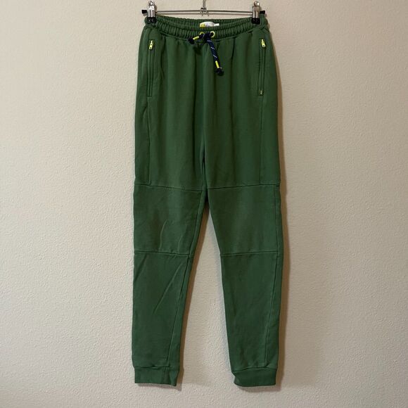 Boden Boys Green Elastic Waist Zipper Pocket Tapered Leg Sweat Pants Size 12Y - Picture 1 of 7